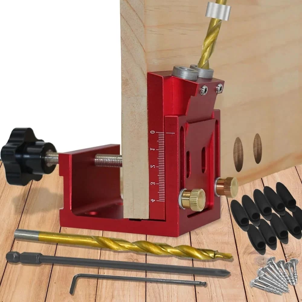 Kit di dime per fori a tasca regolabile con guida per trapano da 9 mm