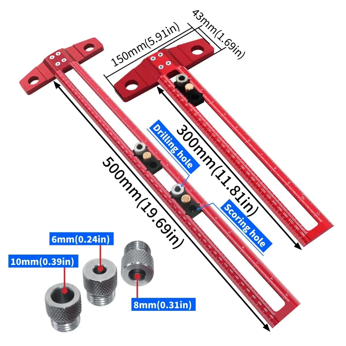 Puntatore per tasselli 2-in-1 con fermo regolabile