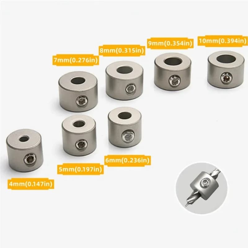 Collari di arresto in acciaio inox per dime a spinotto, 4-10mm