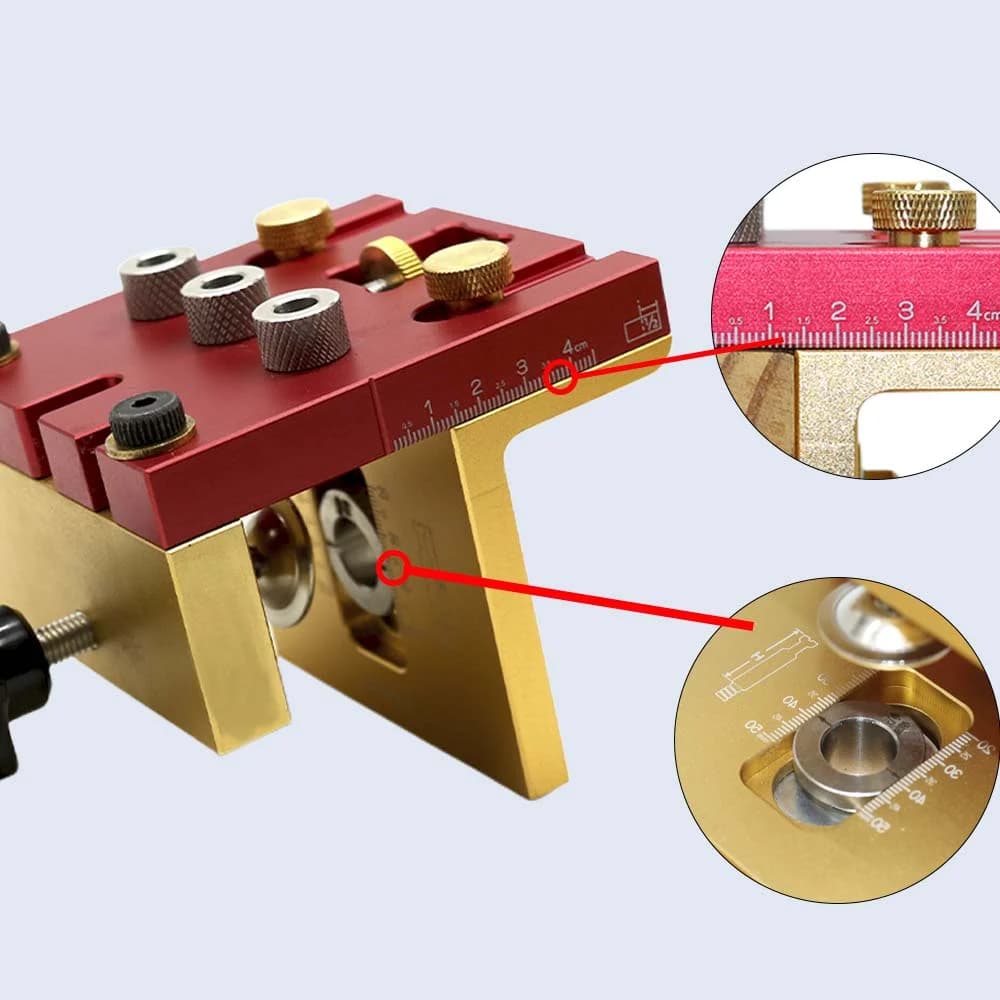Sagoma 3-in-1 regolabile per spine e fori obliqui