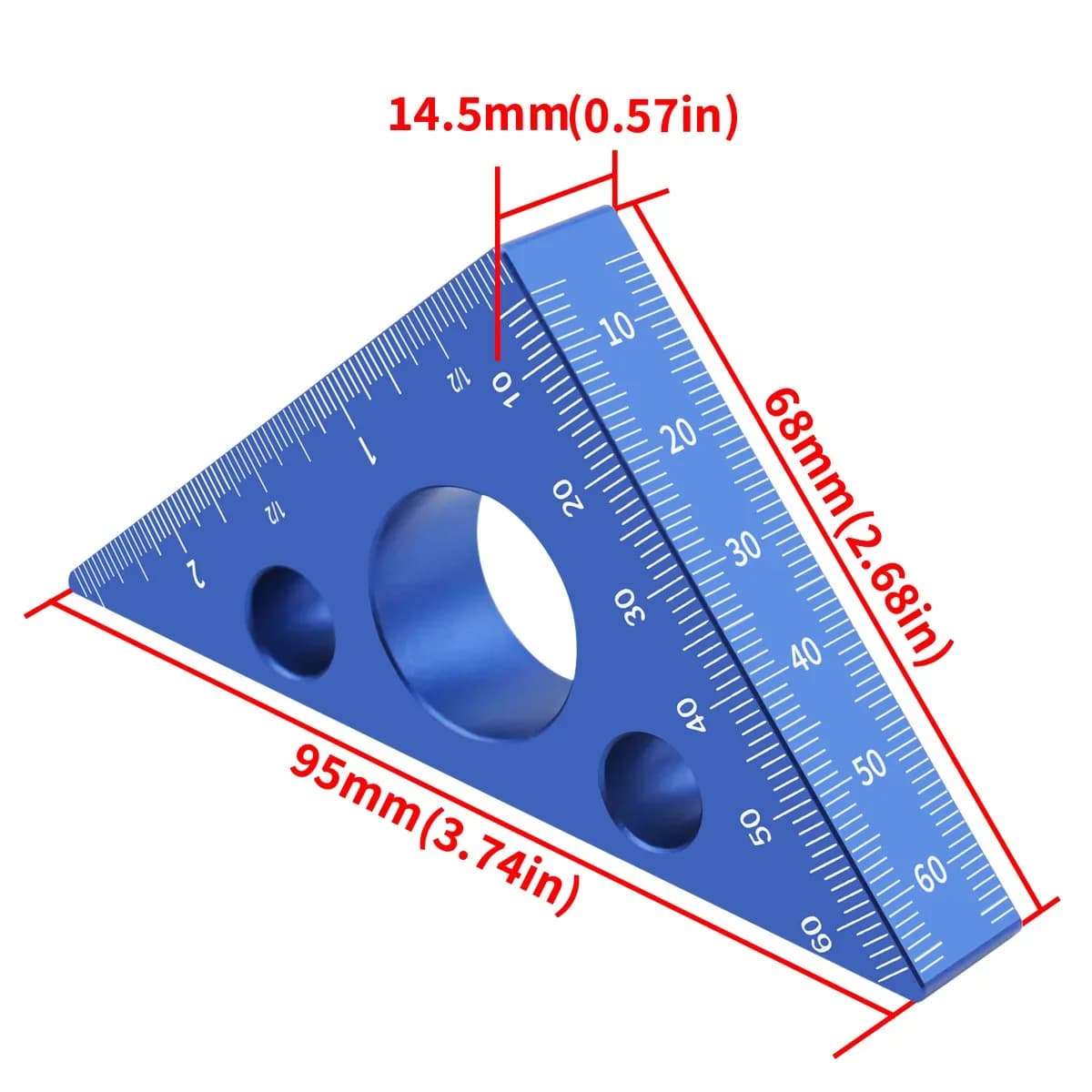 Righello angolare di precisione in alluminio 45/90 gradi