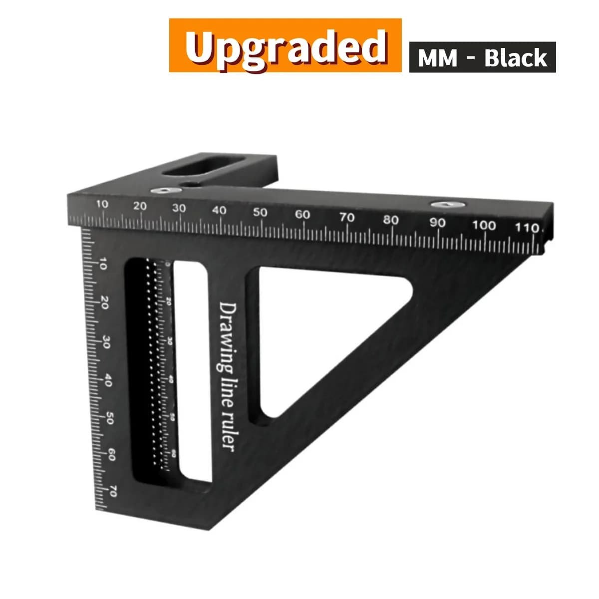 Squadra in alluminio per falegnami con righello triangolare per tagli a mitria