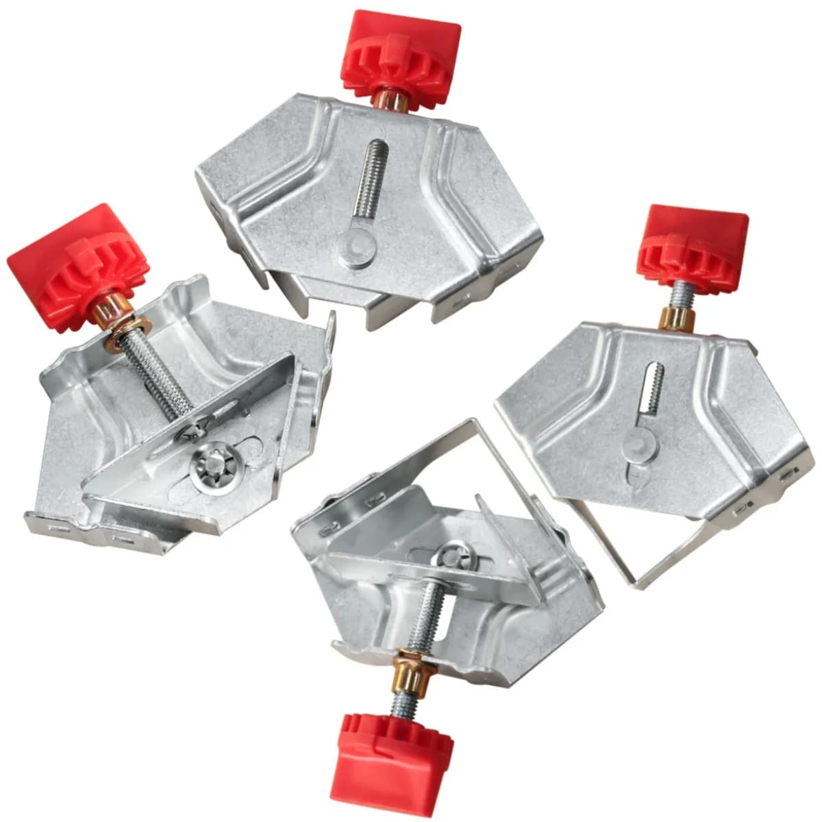 Set da 4 Morsetti ad Angolo Retto a 90 Gradi con Mascella Oscillante