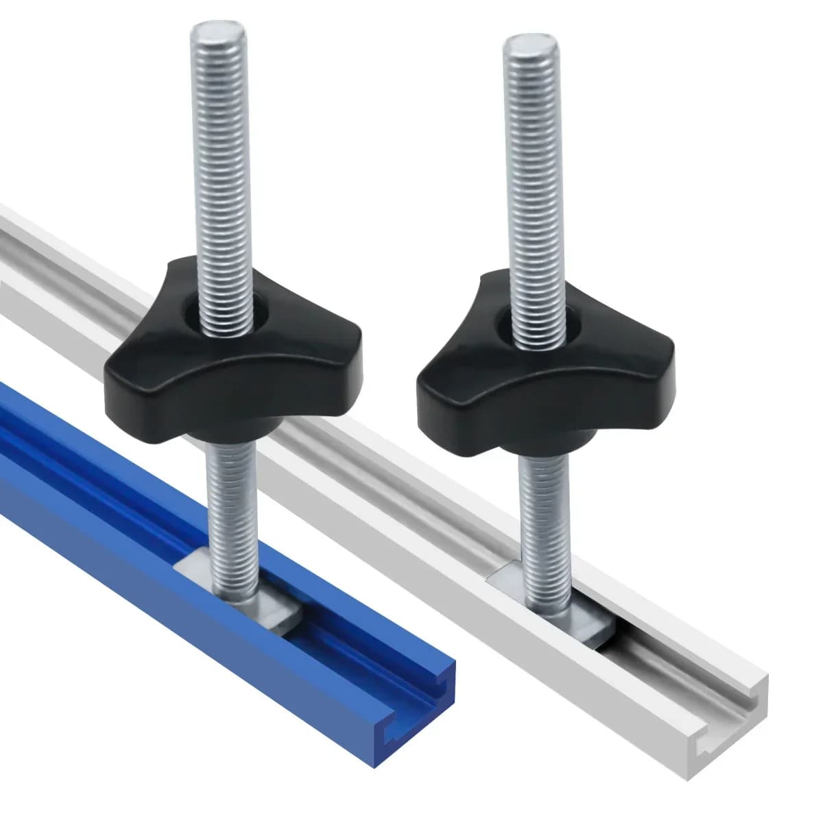 Binario a T doppio taglio 500mm con set manopole a bullone T