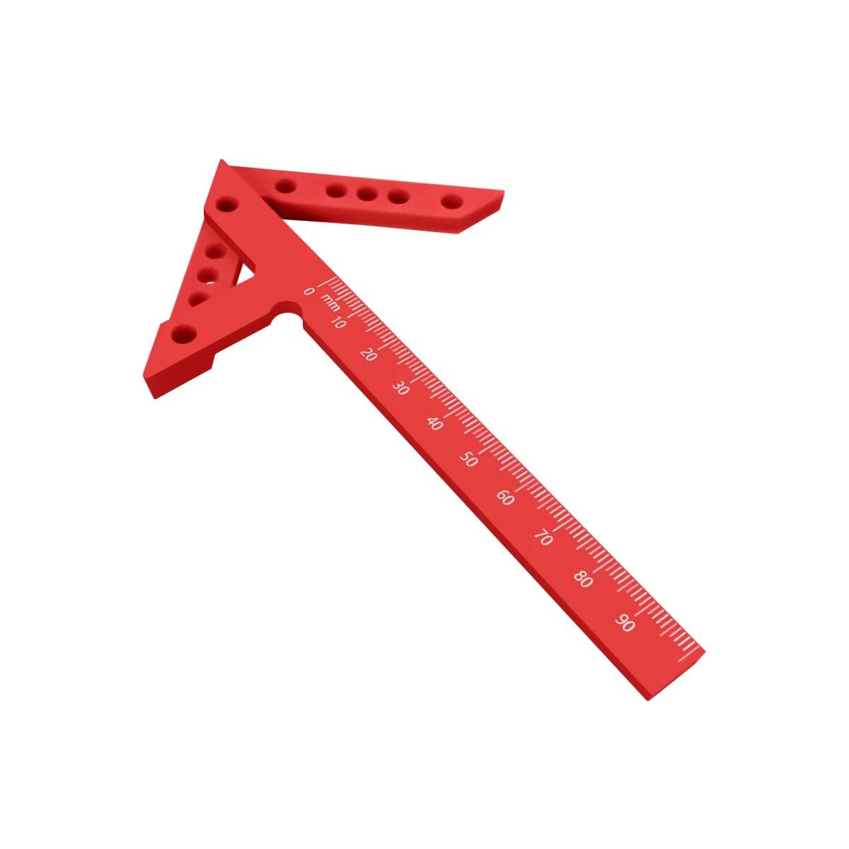 Righello di centratura in plastica con marcature 45° e 90°