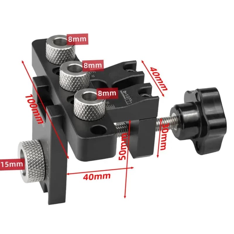 Kit di dima per tasselli da falegnameria di precisione 3-in-1
