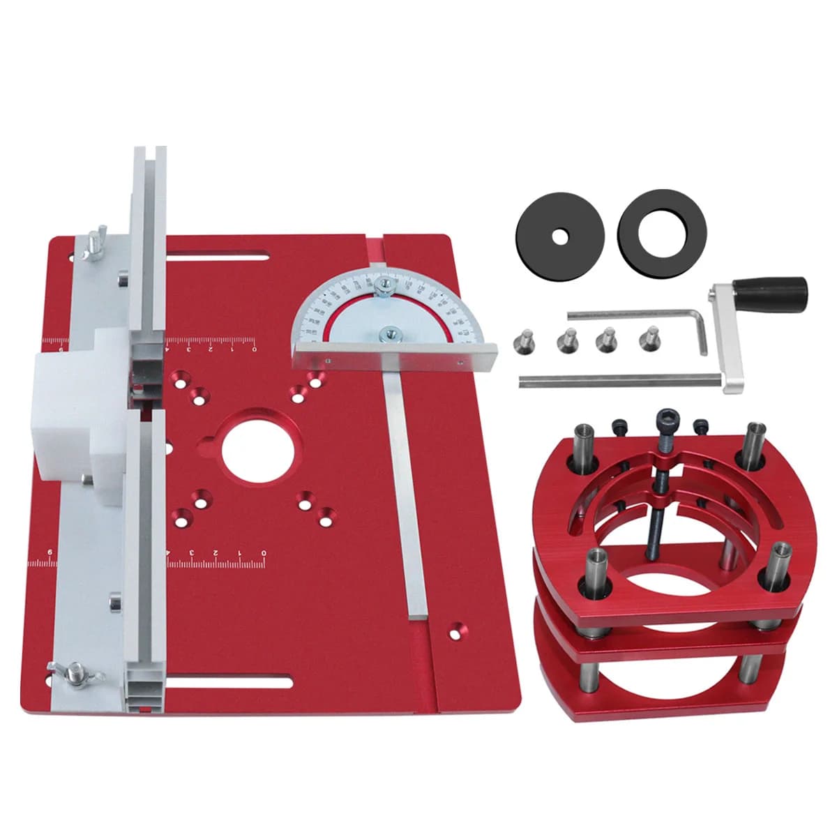 Piastra di inserimento e kit di sollevamento per tavolo da fresatrice in alluminio