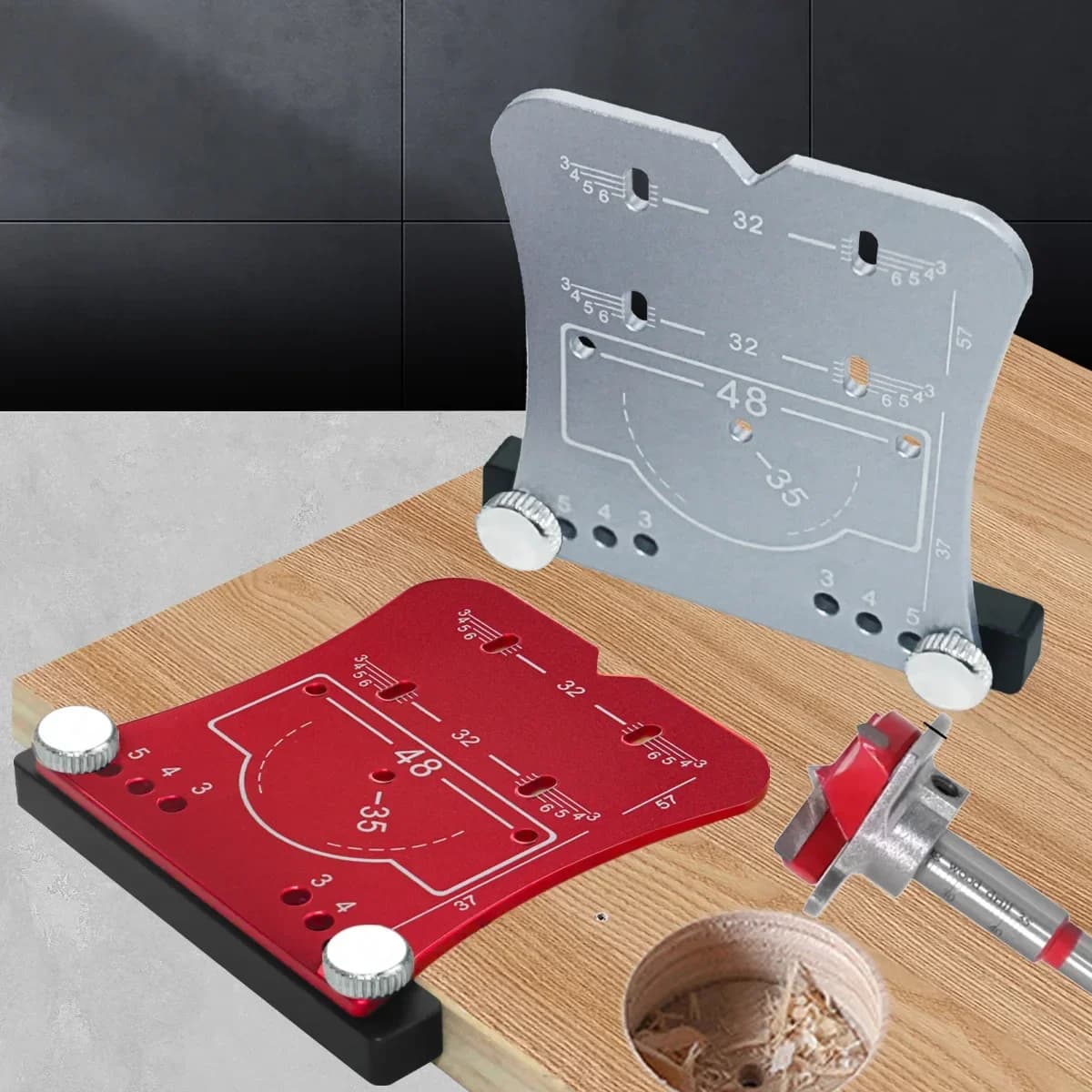 Punch e localizzatore per fori cerniera 35mm per lavorazione del legno