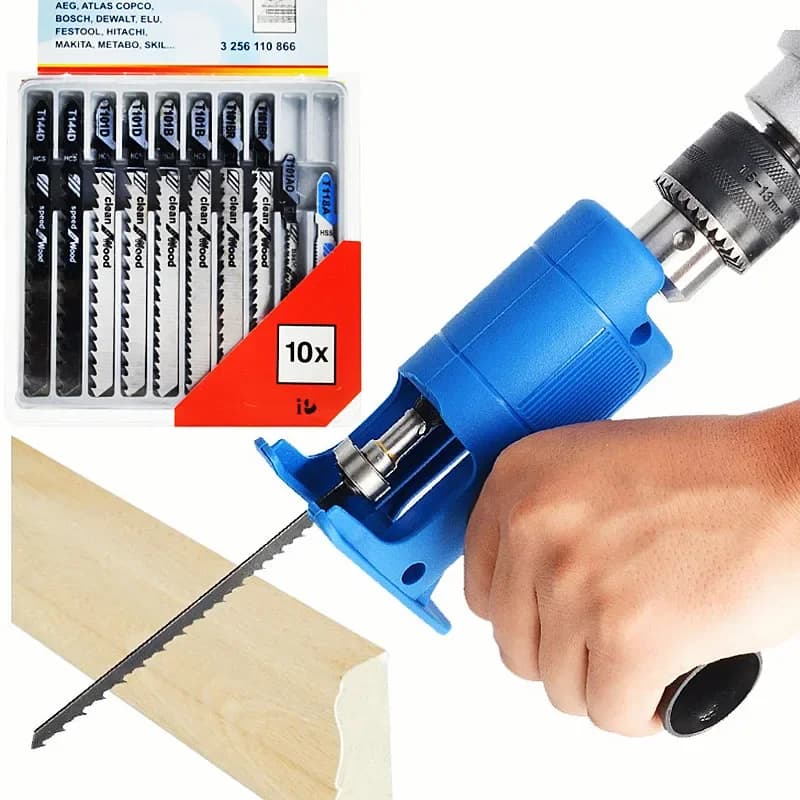 Adattatore seghetto alternativo portatile per trapani elettrici