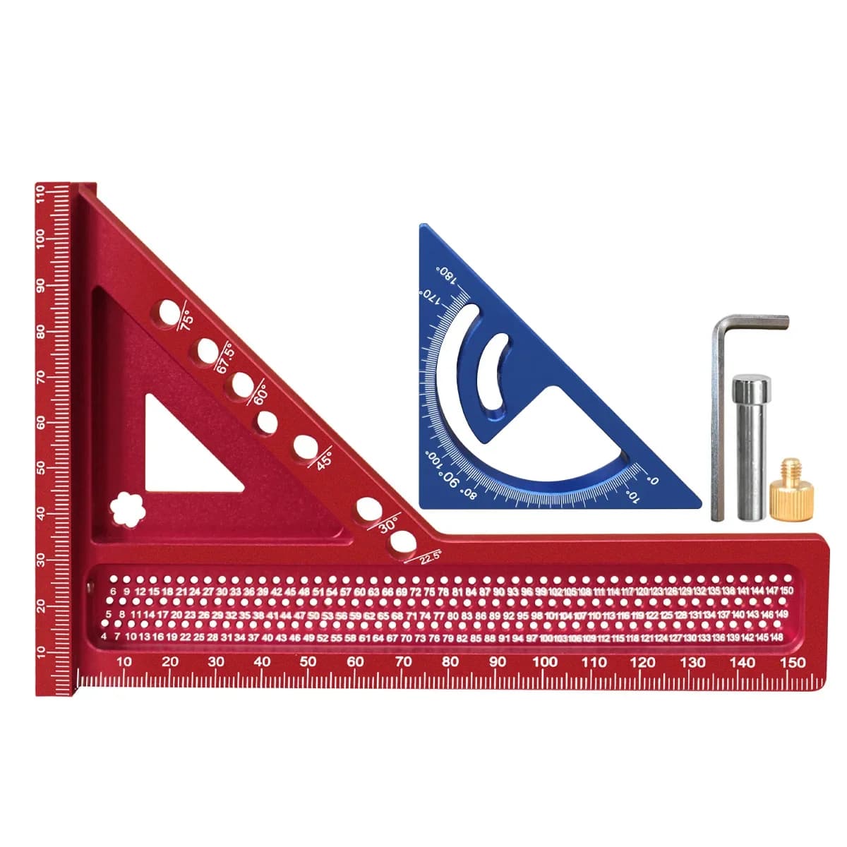 Set 2-in-1 squadra da carpenteria e righello triangolare