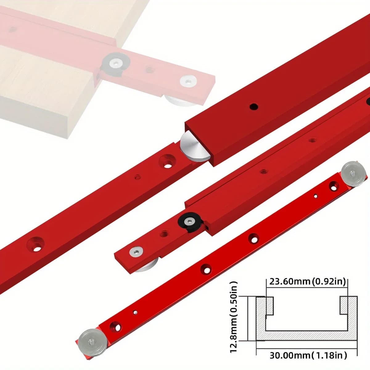 Kit Slider per Barra di Taglio in Alluminio a T - 2 Pezzi
