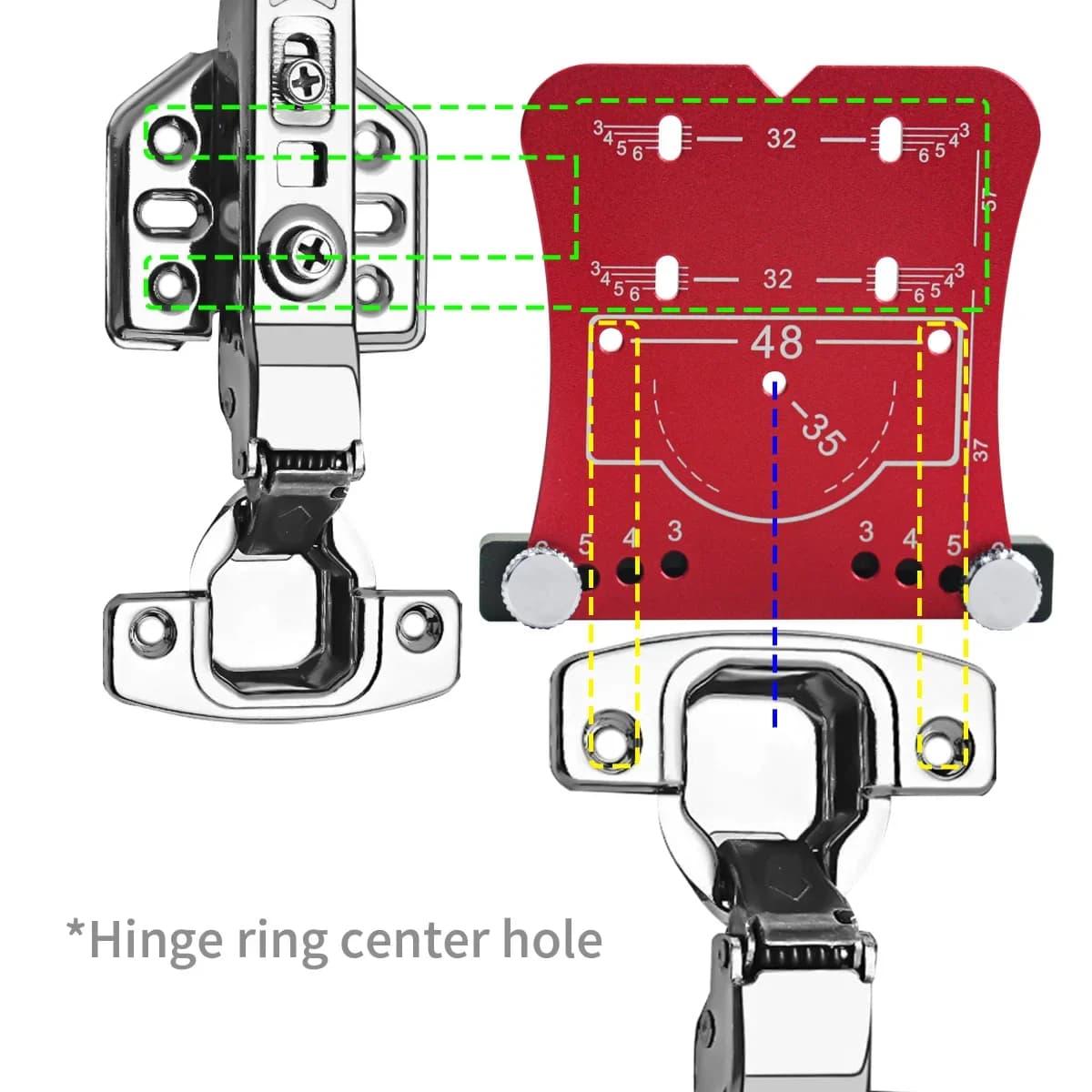 Punch per fori cerniere da 35mm con telaio limitatore