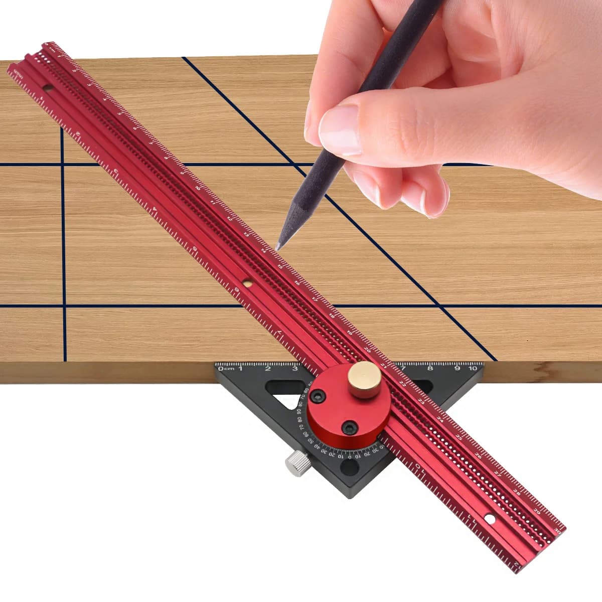 Righello a T in alluminio di precisione con tracciatura e gauge