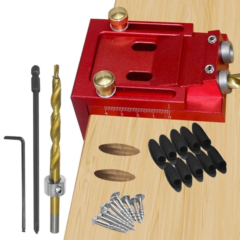 Kit di dime per fori a tasca regolabile con guida per trapano da 9 mm