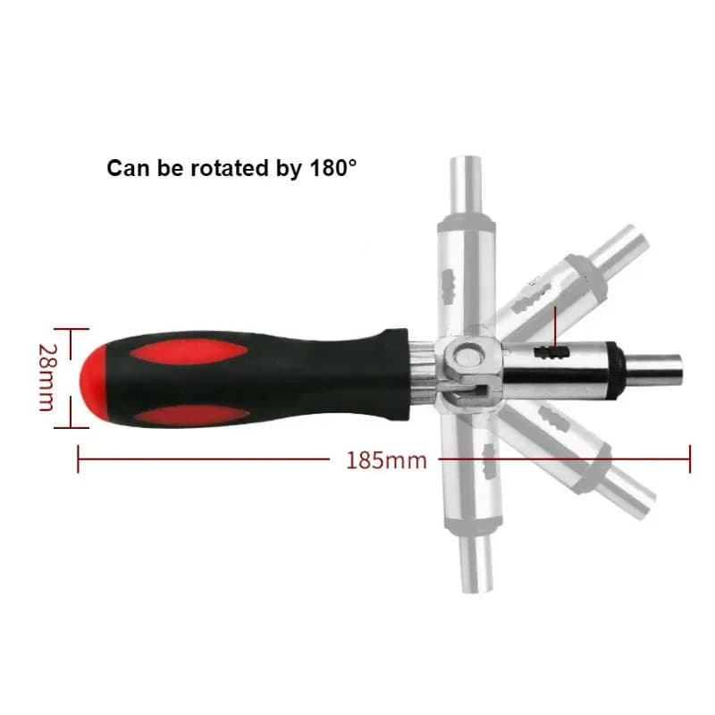 Set di cacciaviti a cricchetto multifunzione, esagono da 1/4"