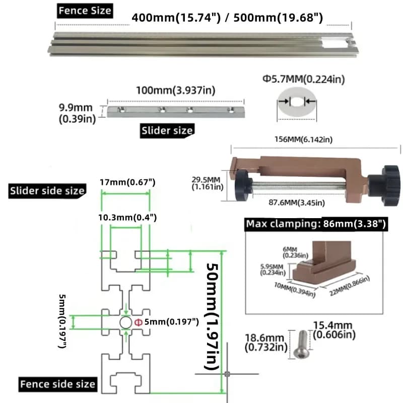 Guida regolabile per incisione e fresatura scanalature