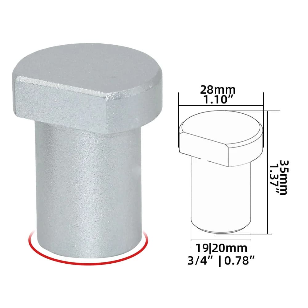 Cani di arresto per banco da lavoro in alluminio, 4 pz, 19/20mm