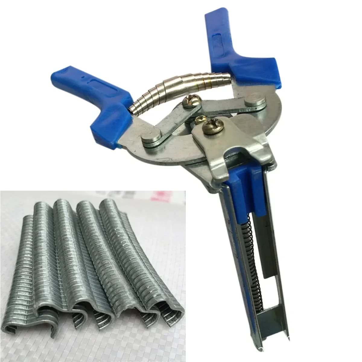Pinzatrice per anelli con 600 clip in acciaio inox