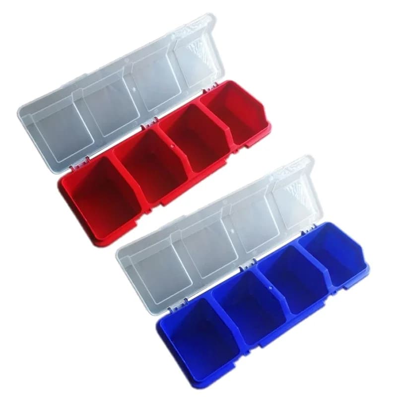 Scatola portaoggetti in plastica per ferramenta con coperchio a incastro obliquo