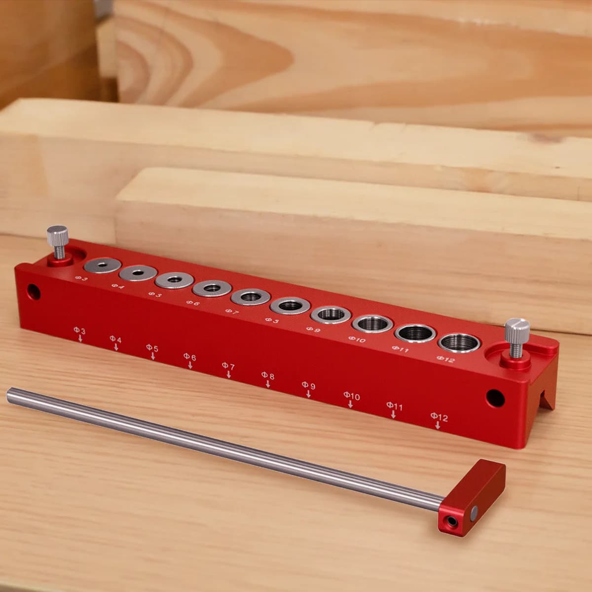 Dimagrana per spine in legno esteso con aste di posizionamento