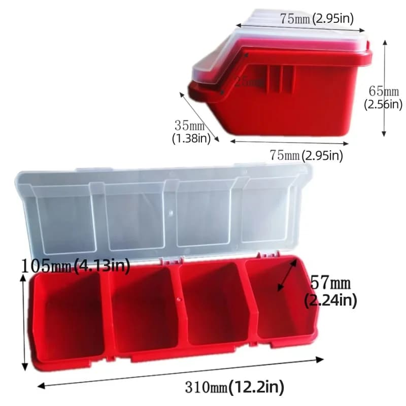 Scatola portaoggetti in plastica con coperchio per ferramenta