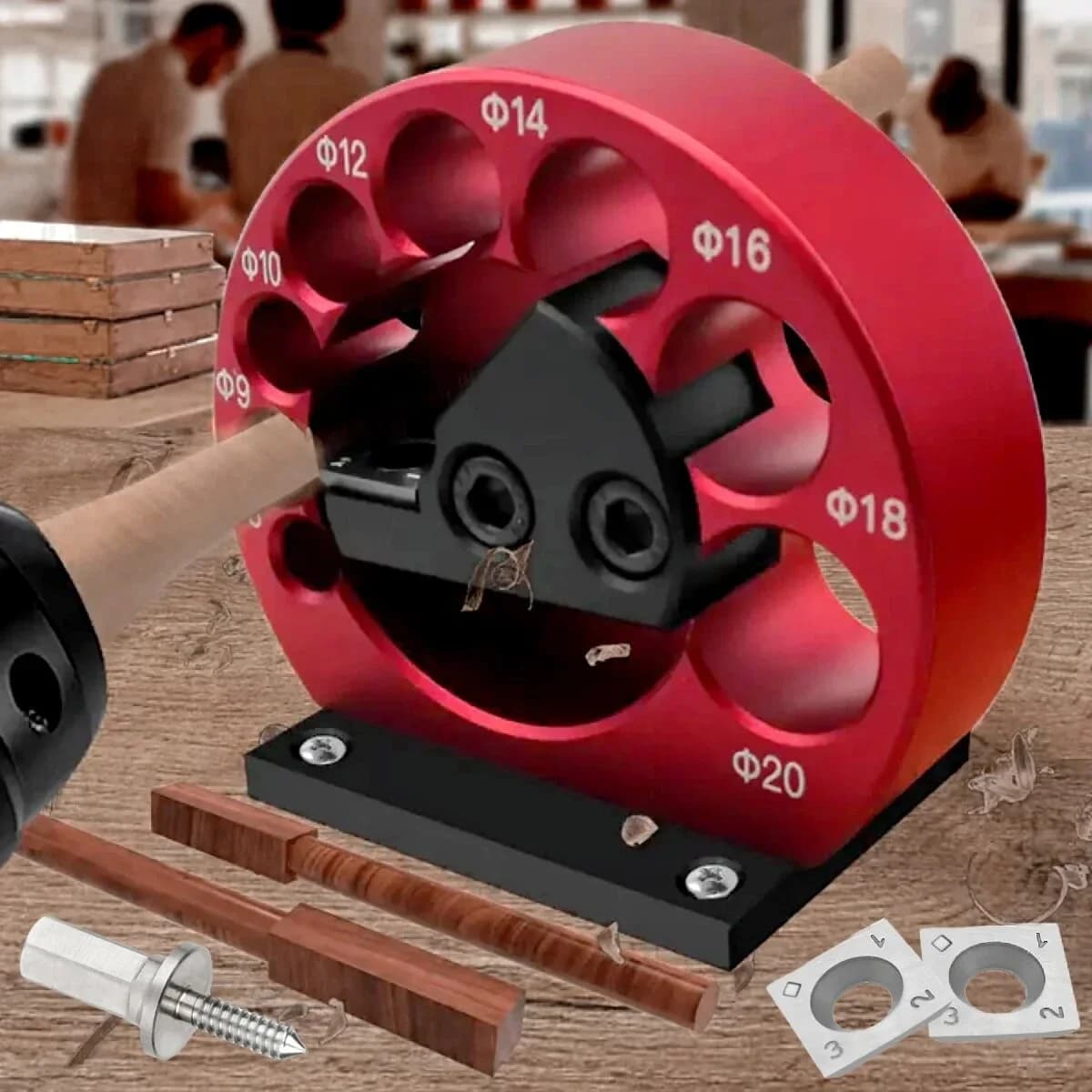 Kit per creare tasselli a 8 fori, da 8mm a 20mm, con lame in carburo