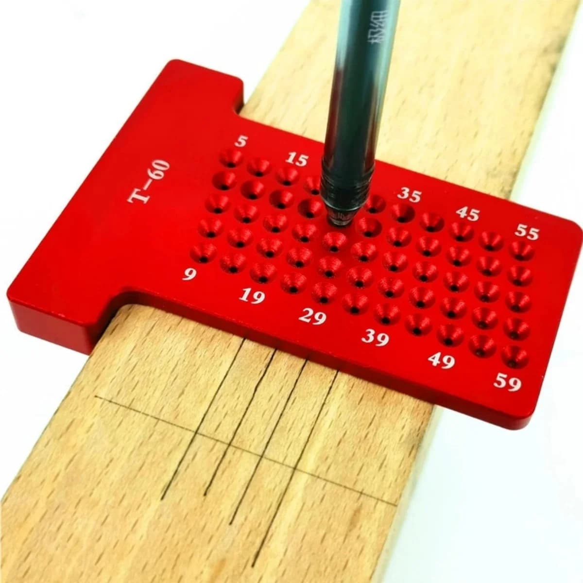 Righello a T da 60 mm per tracciatura e calibro per segnatura