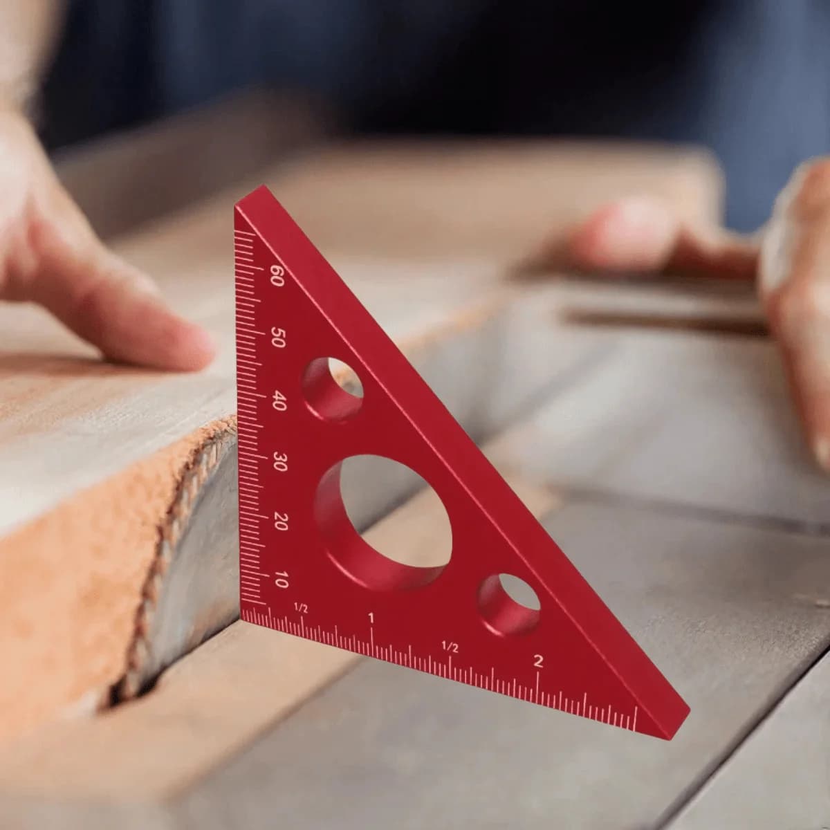 Squadra a triangolo in alluminio con doppia scala