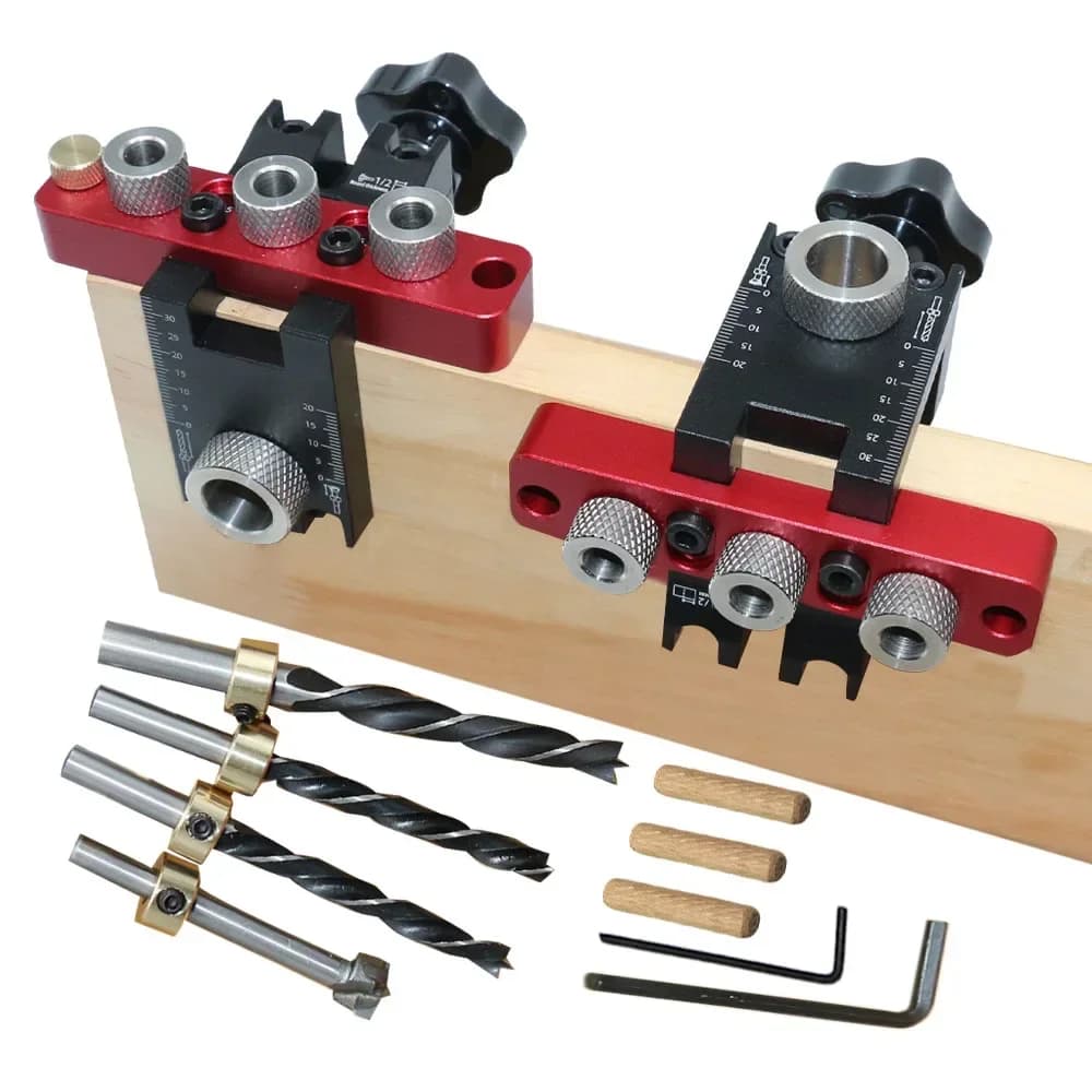Kit jig regolabile 3-in-1 per fori tasca e tassellatura