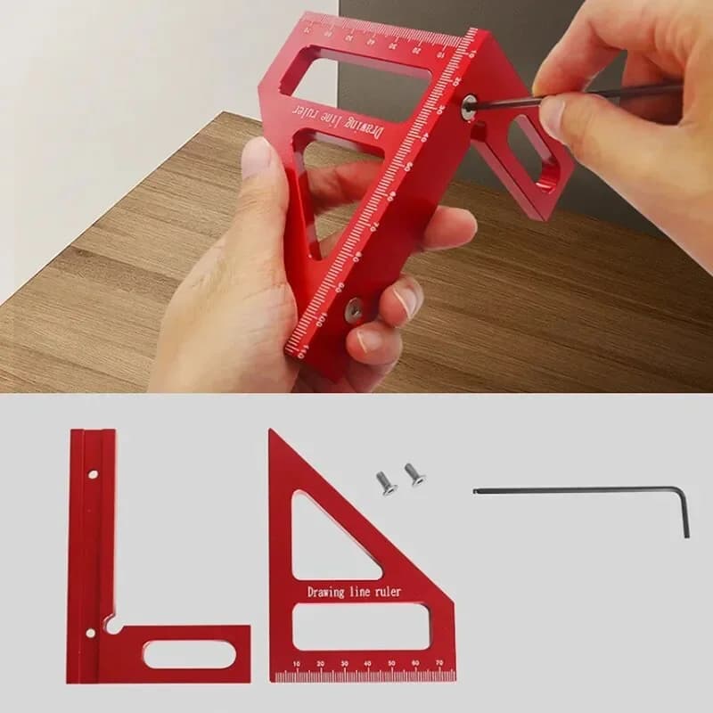 Squadra da taglio metrica a triangolo per lavorazione del legno