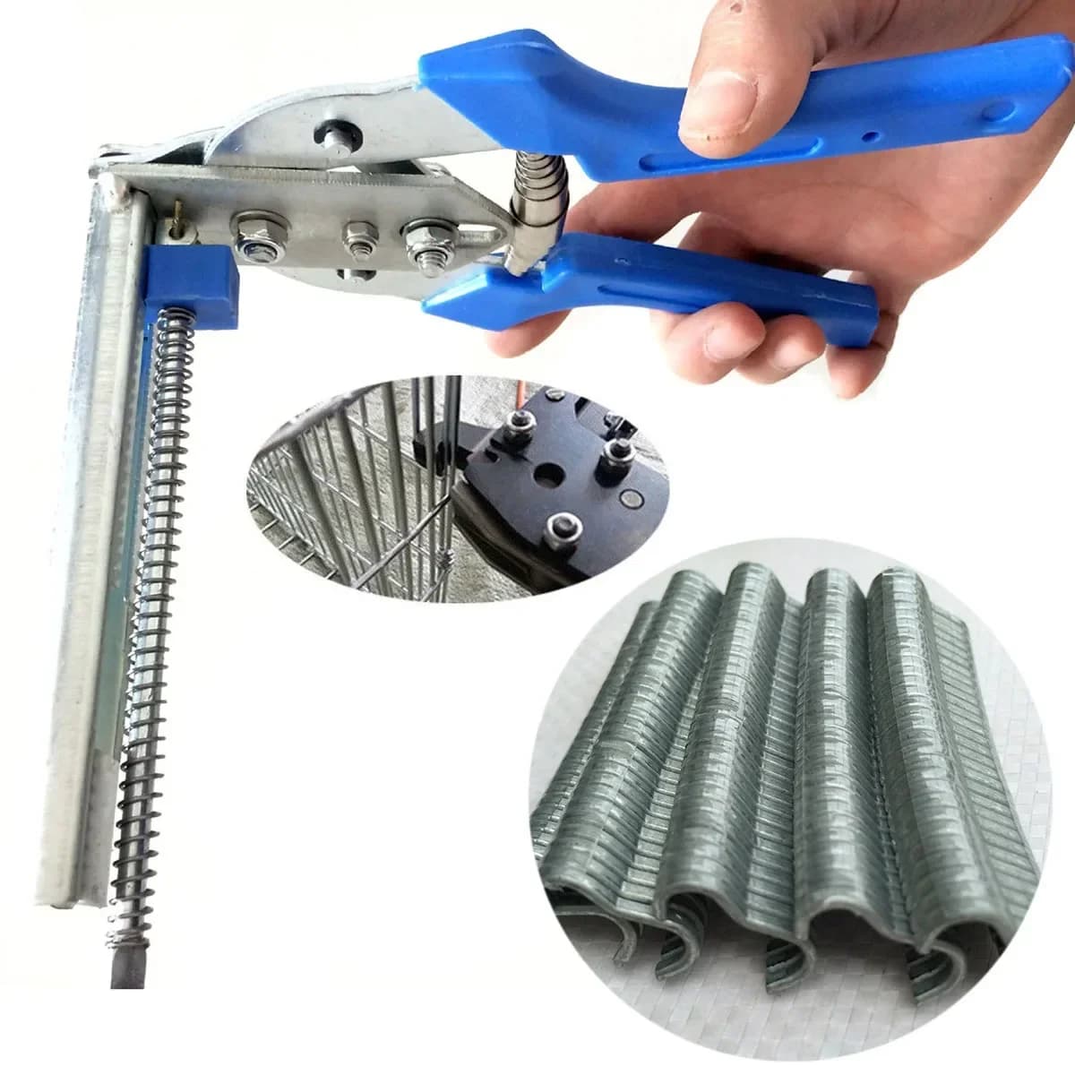 Pinzatrice per anelli con 600 clip in acciaio inox
