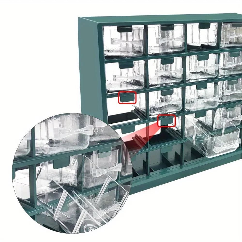 Cassetto portaoggetti a parete con 25 scomparti