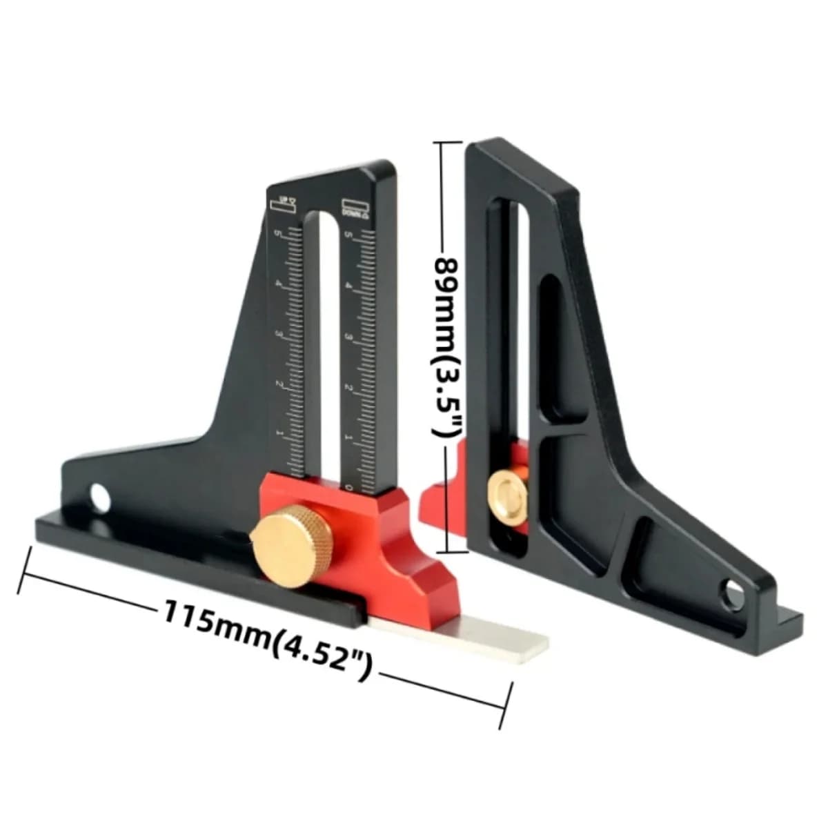 Calibro di profondità e altezza regolabile in alluminio per lavorazione del legno