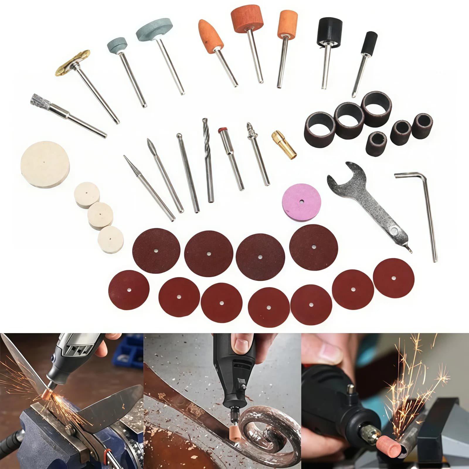 Kit accessori per utensili rotativi e smerigliatrici da 40 pezzi