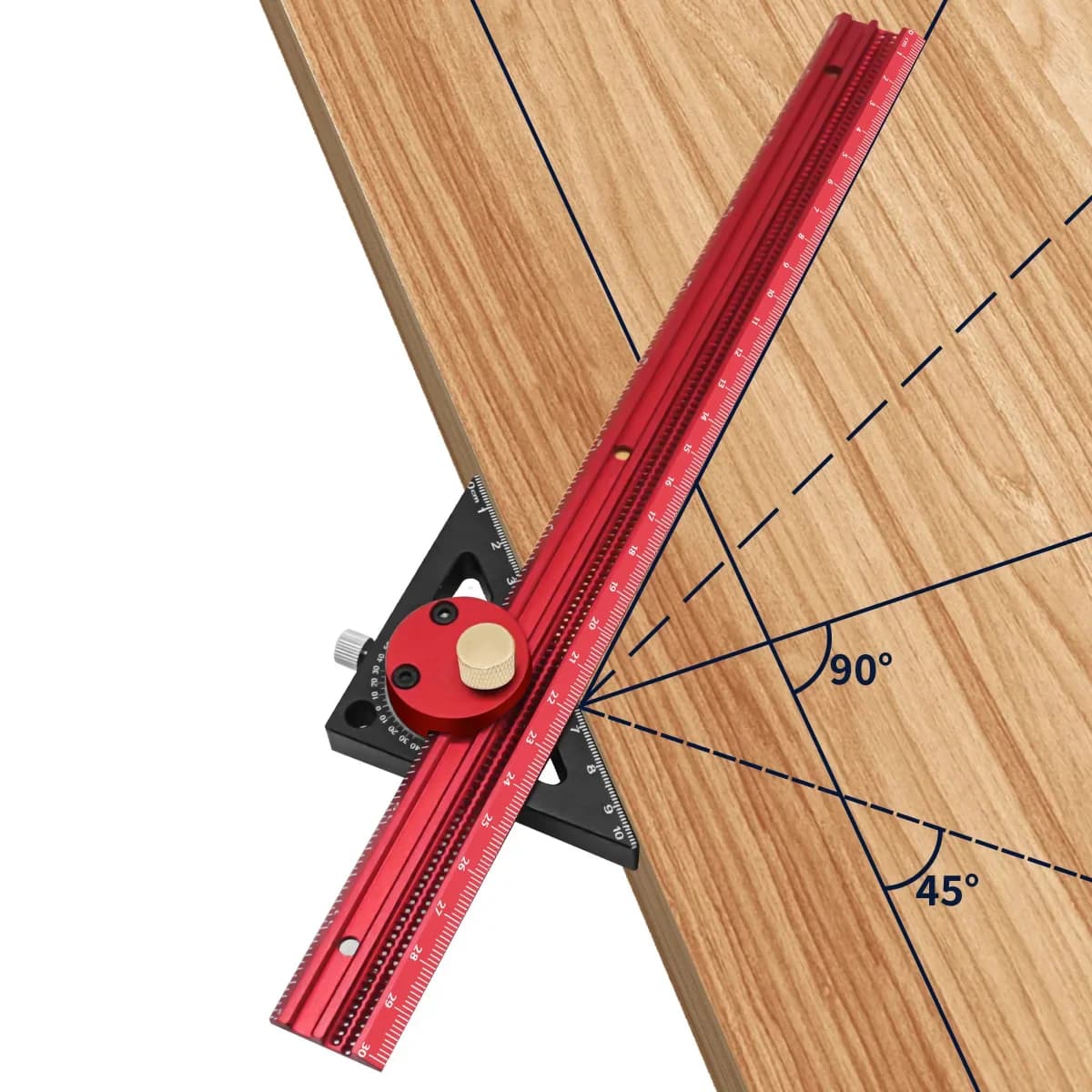 Righello combinato da carpentiere a T 360 gradi