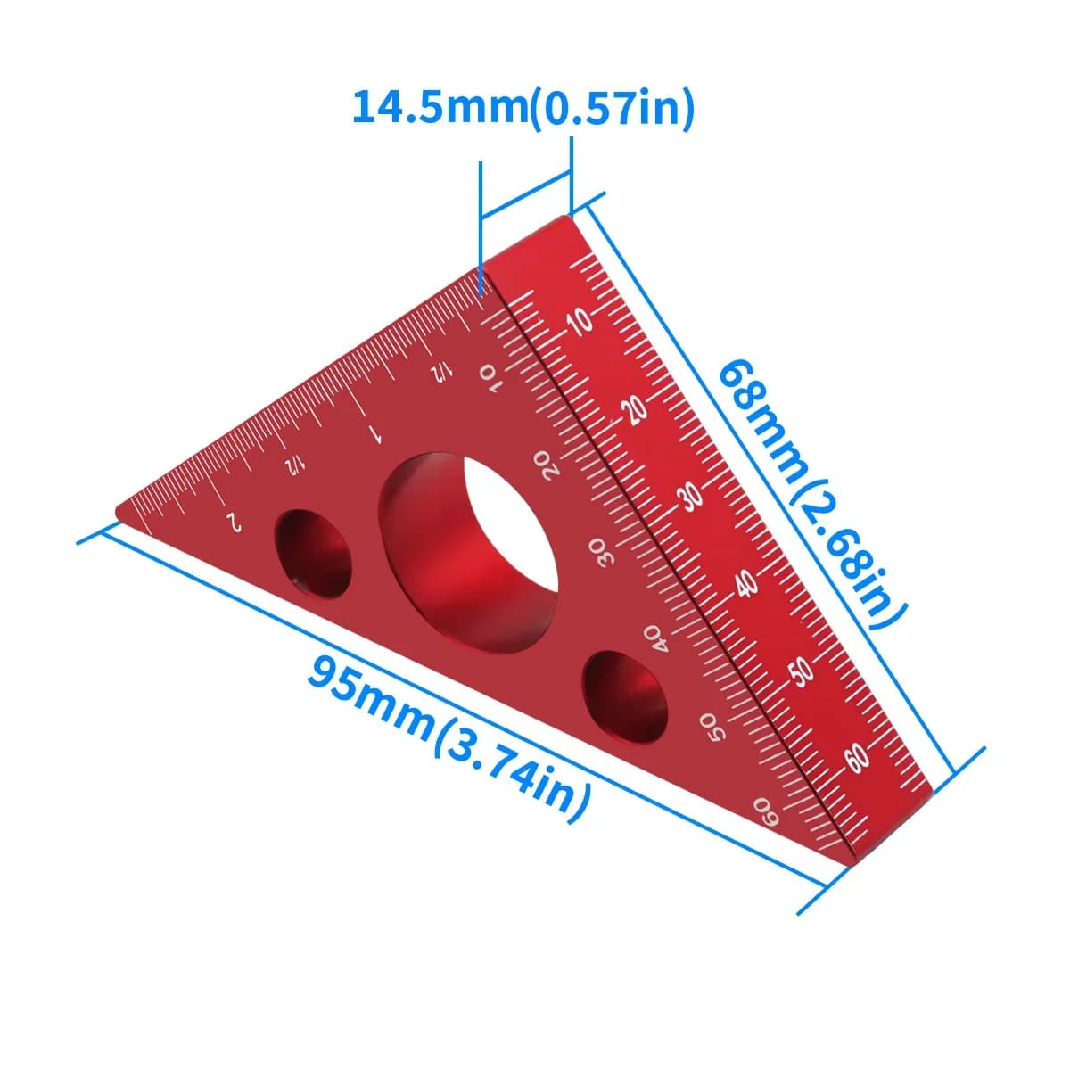 Righello di precisione ad angolo in alluminio 45/90 gradi