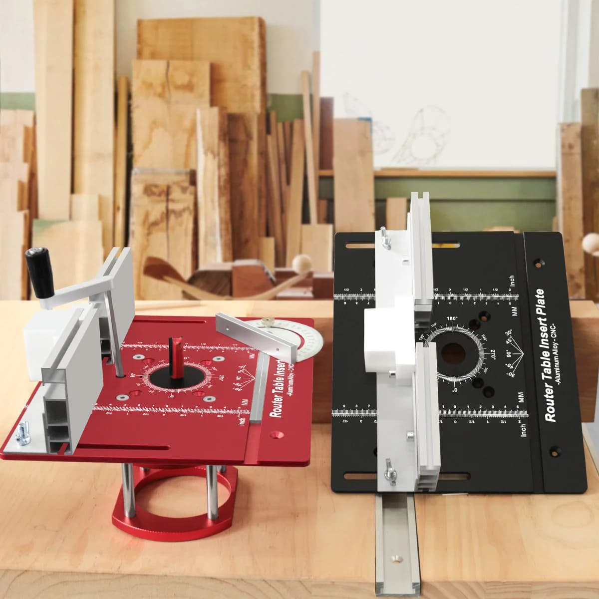 Set di piastre inserto per banco fresatrice per scanalature e smussature
