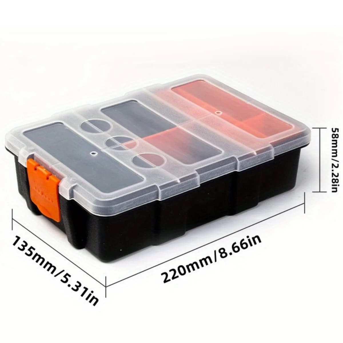 Scatola portatile multi-scomparto in plastica per ferramenta