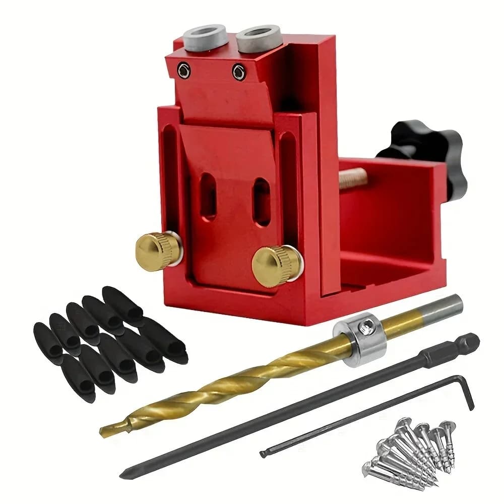Kit di dime per fori a tasca regolabile con guida per trapano da 9 mm