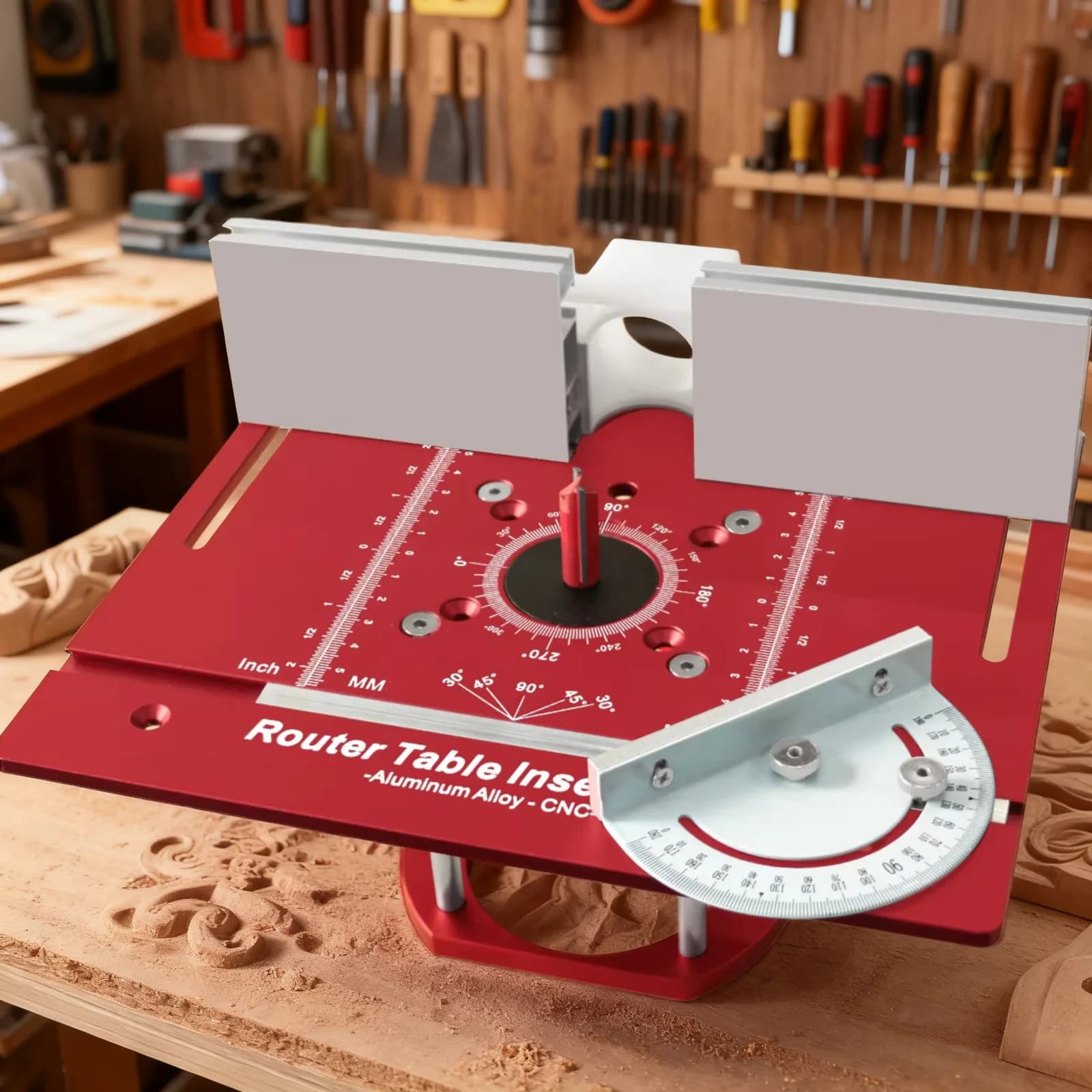 Set di piastre inserto per banco fresatrice per scanalature e smussature