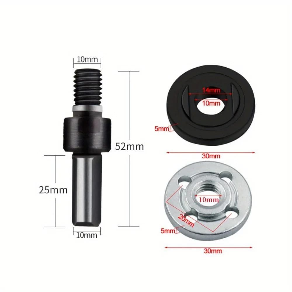 Set dado flangia e piastra di pressione per smerigliatrice angolare M10