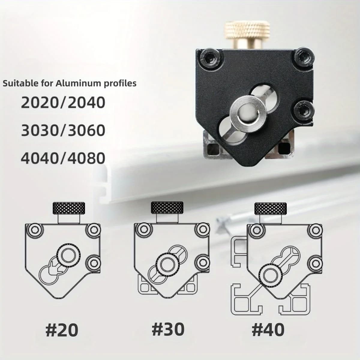 Maschera manuale per filettatura per profili in alluminio 20/30/40
