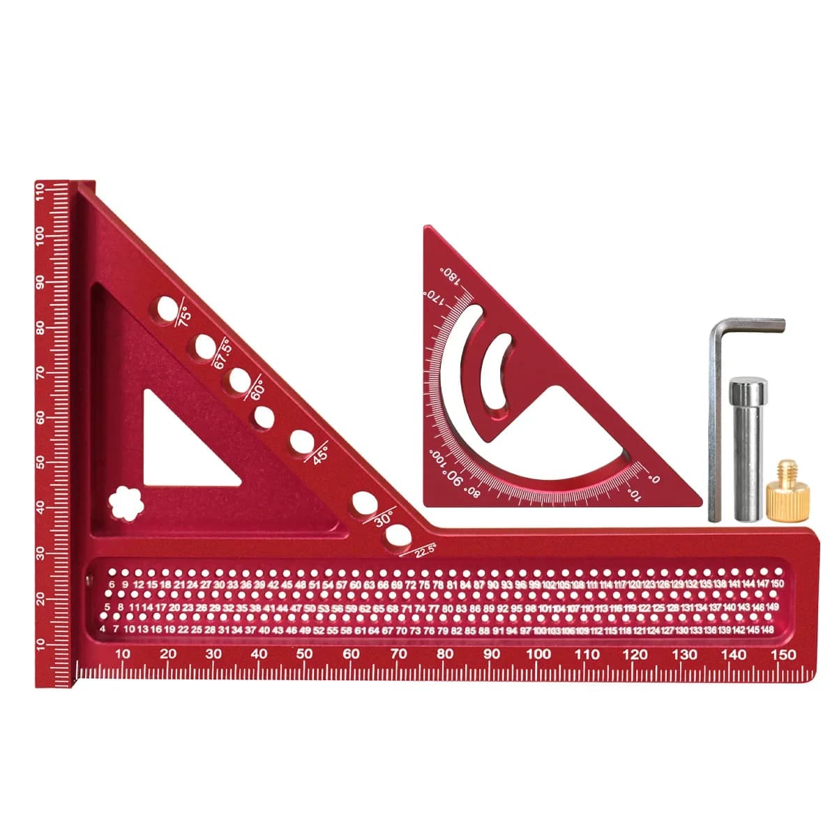 Set 2-in-1 squadra da carpenteria e righello triangolare