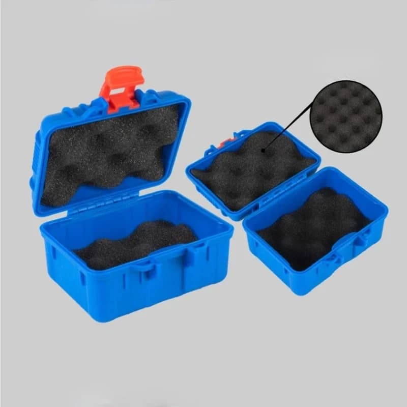 Mini cassetta portautensili in plastica con spugna, 125x112x70mm