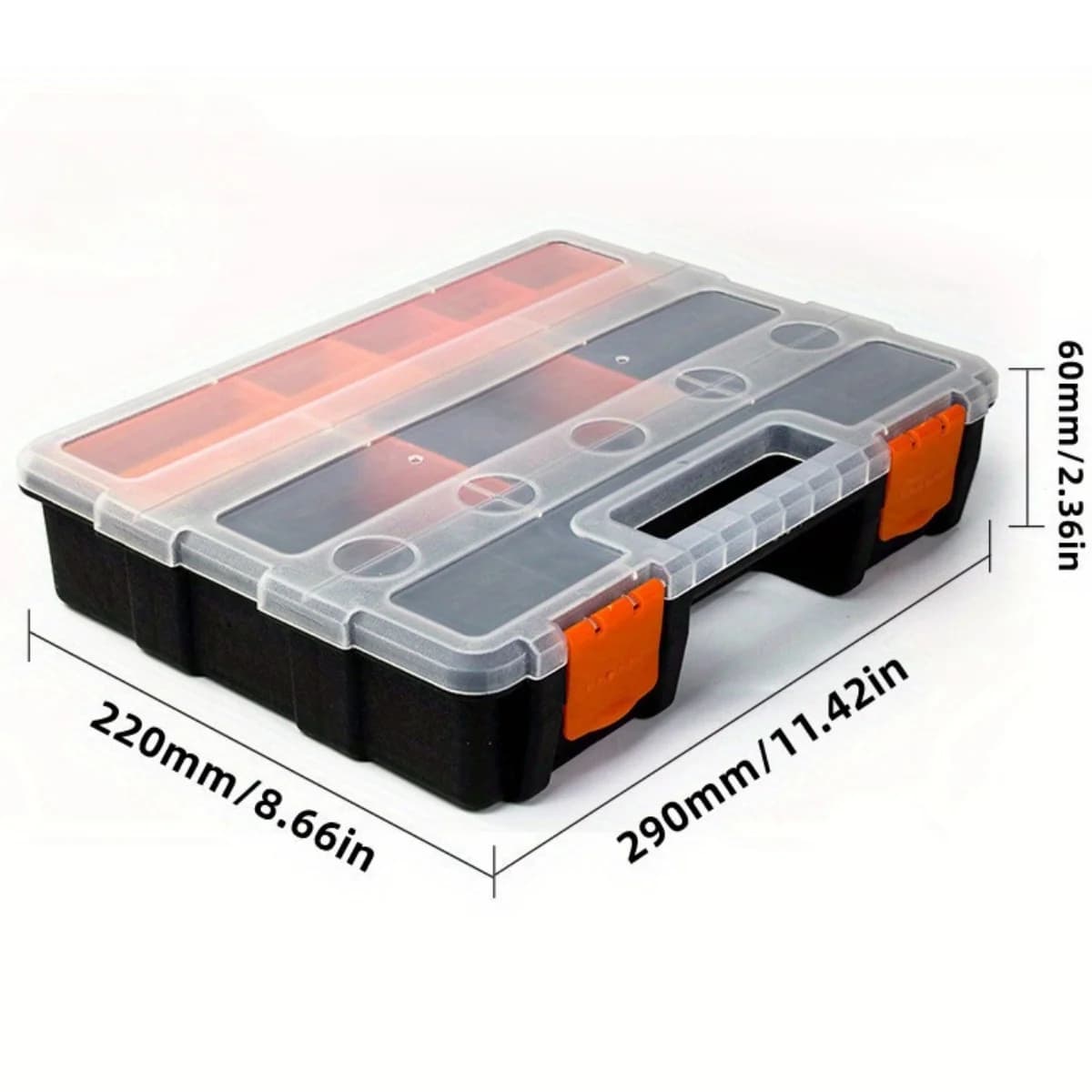 Scatola portatile multi-scomparto in plastica per ferramenta