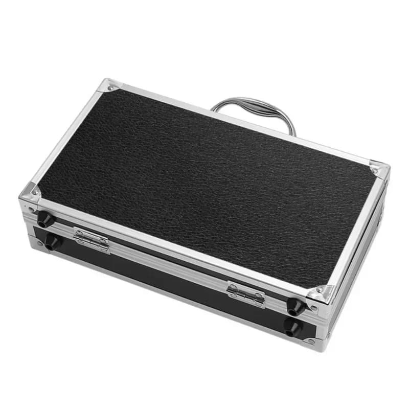 Cassetta portautensili portatile in alluminio con rivestimento in spugna 30x17x8cm