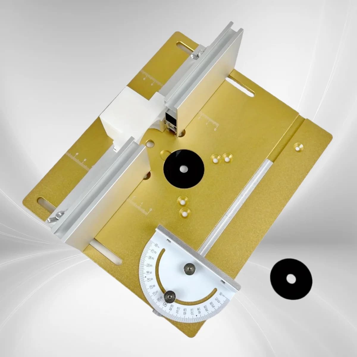 Piastra di inserimento per tavolo fresatrice in alluminio con guida